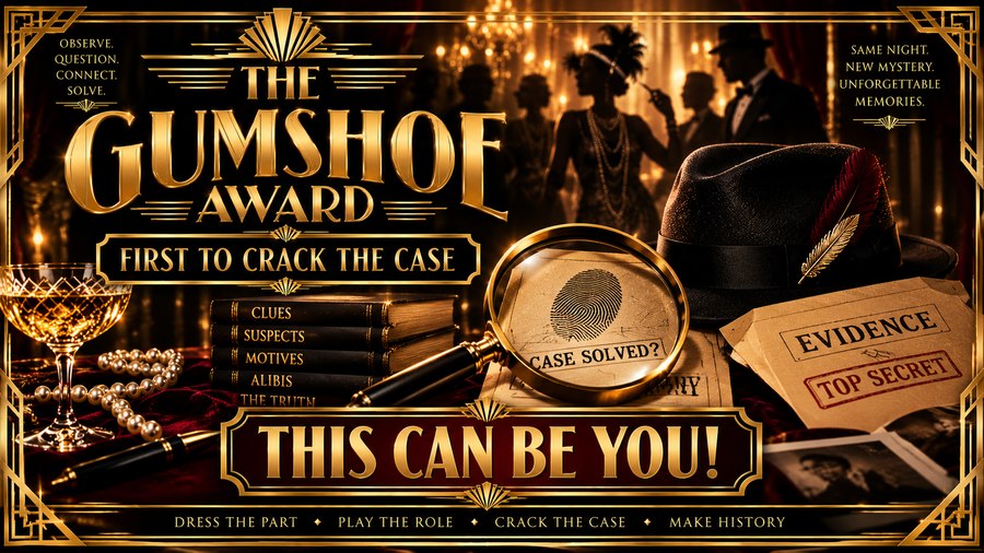 The Gumshoe Award — First To Crack The Case